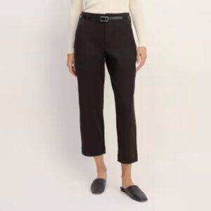 EVERLANE THE UTILITY STRAIGHT LEG CROPPED PANTS stretch cotton black sz 0